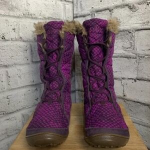 Purple winter rain boots